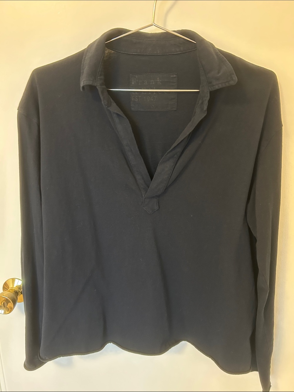 Women’s Frank & Eileen Black Long-Sleeve Polo Shirt - Small